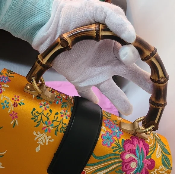 GUCCI Dionyso Bamboo Leather Handbag - Picture 8 of 17